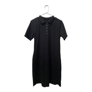 Denim & Co Black Polo Dress, XS, Pre-owned